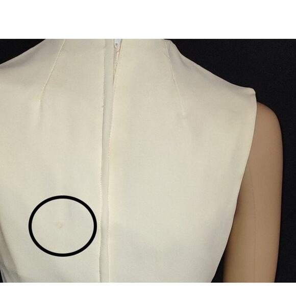 Vintage Cream Black Party Dress NWT Bow Tiered Skirt Size 5 Rayon Silk Flaws - Picture 5 of 9